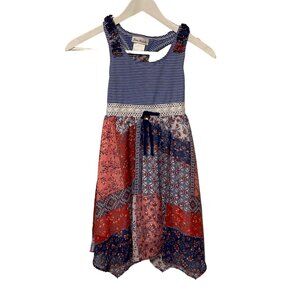 Jana Michelle Size 6 Girls Red & Blue Sleeveless Dress #I-5-13-400